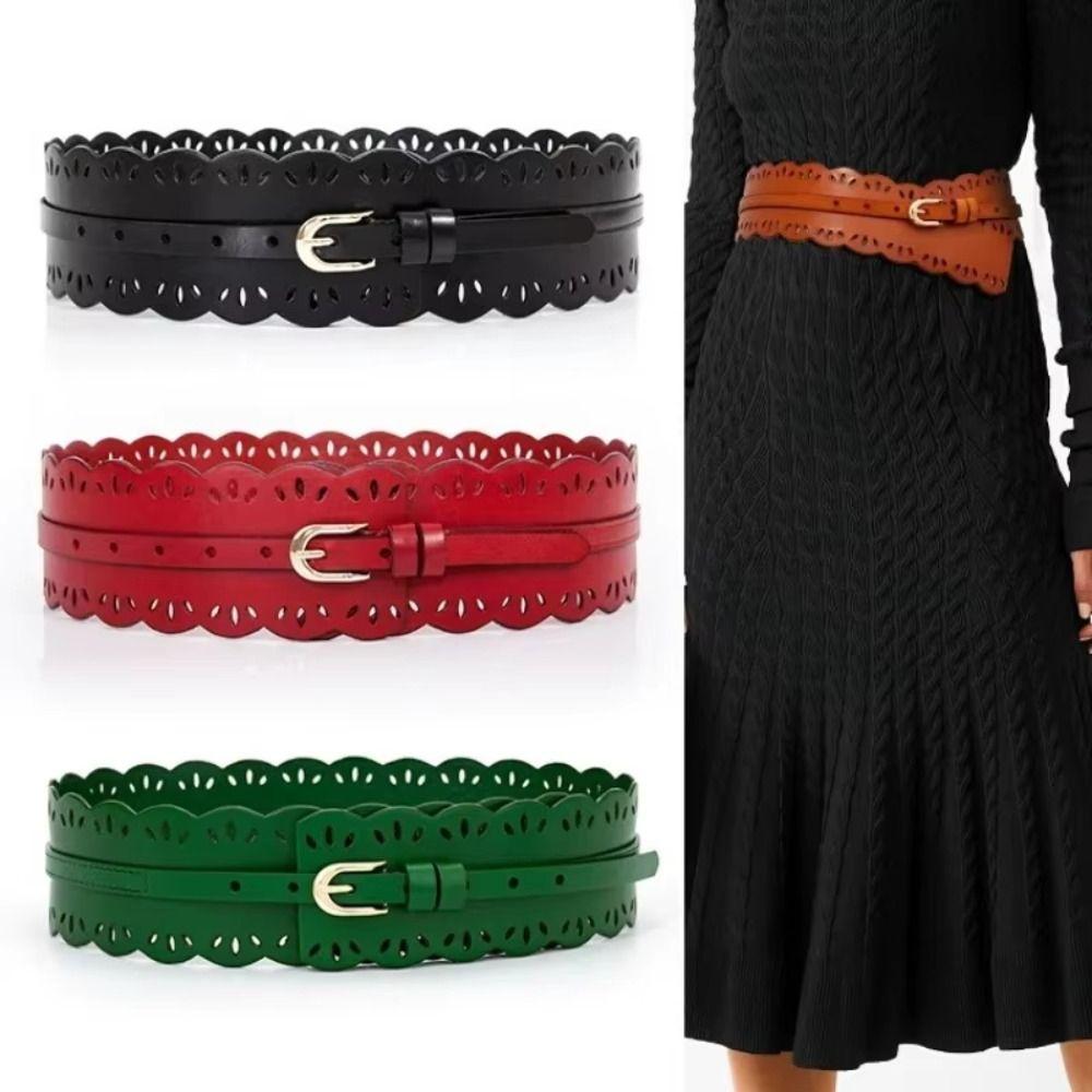Leather Waist Cincher Corset Waist Belt Vegetable Tanned Leather Dress Waist Belt  for Women