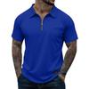 Men's Casual Zipper Collar Lightweight Breathable Short-Sleeve Top