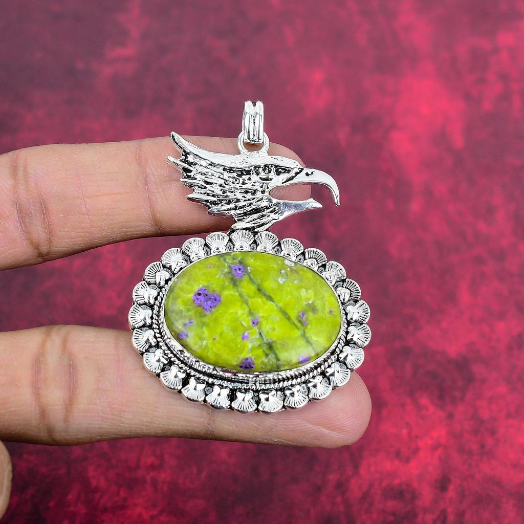Stichtite Handmade Gemstone Pendant, 925 Solid Sterling Silver Pendant Antique Jewelry, For Engagement Gift