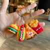Pommes Burger Schlüsselanhänger süß weiches Gummi Auto Schlüsselanhänger Tasche Anhänger Geschenk