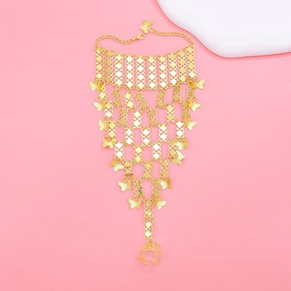 Multi Layer Golden Finger Bracelet Simple Hollow Geometric Pendant Stage Performance