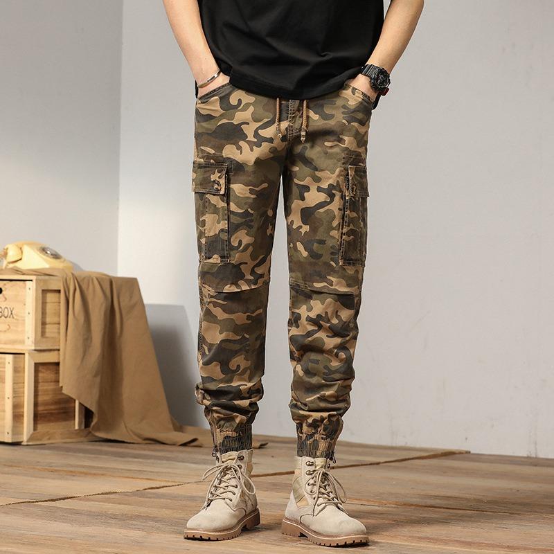 New Men's Overalls Casual Loose Men's Trousers Trendy Brand Men's Multi-pocket Outdoor Overalls Camouflage Pants Men's Clothing