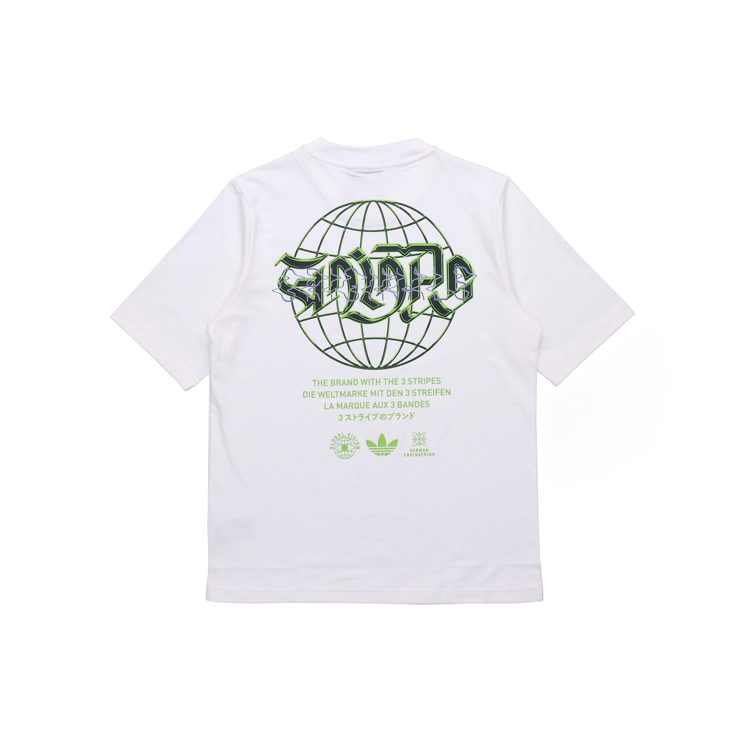 adidas originals Graphic Tee 3 Graffiti Printing Round Neck White Men s GK5901