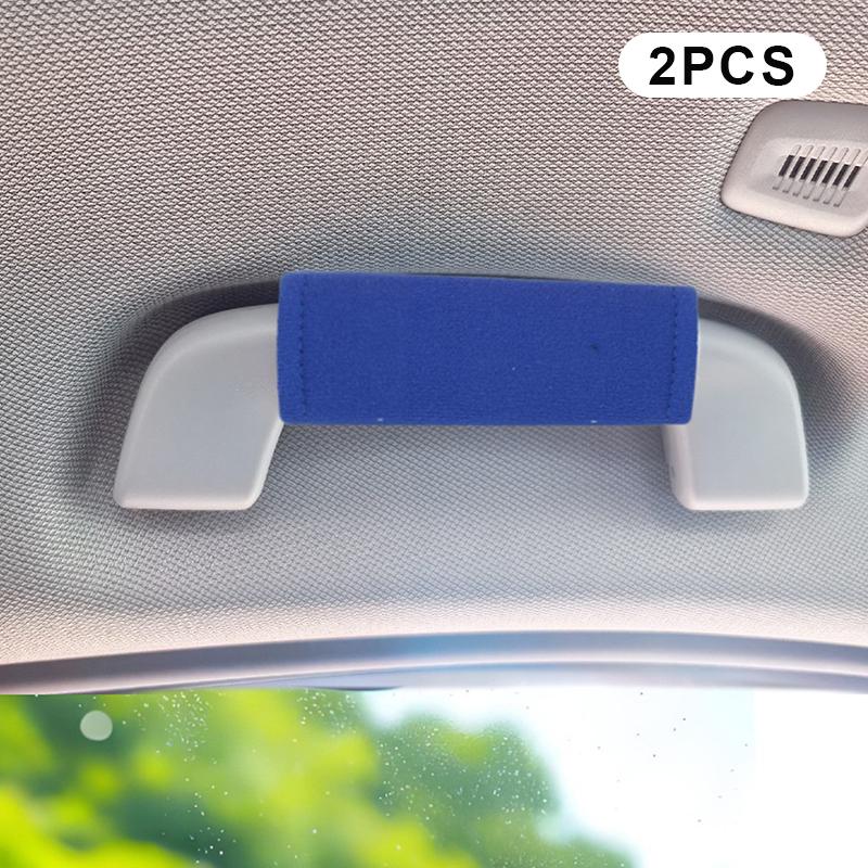 2/4Pcs Soft Plush Car Roof Armrest Non-Slip Car Handle Protector Pull Handle Cover Ceiling Handle Cover Auto Interior Supply