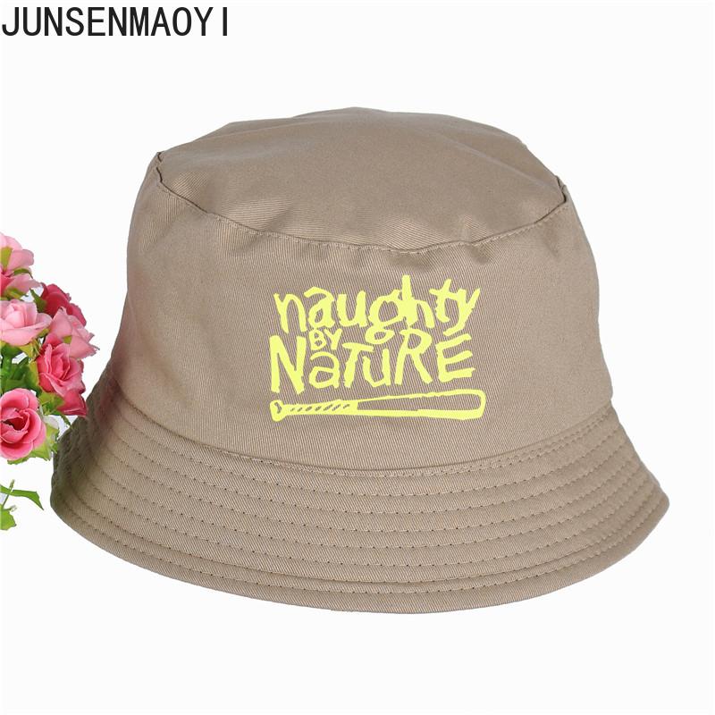 Naughty By Nature Bøttehatter Sommer pop harajuku Kvinner Menn Morsom fiskehatt Utendørs solskjermingshette fiske Solkrem Strandhatt