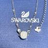 Used [Good Condition] Swarovski Necklace Pave Ball Silver Crystal Rare Item