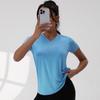2025 Women's Sporty Casual V-Neck Short-Sleeve Solid Color Yoga Pullover Top