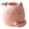 Odorless Pen Container Holder Cartoon Cat Shape Desk Organizer Smooth Surface Decorative