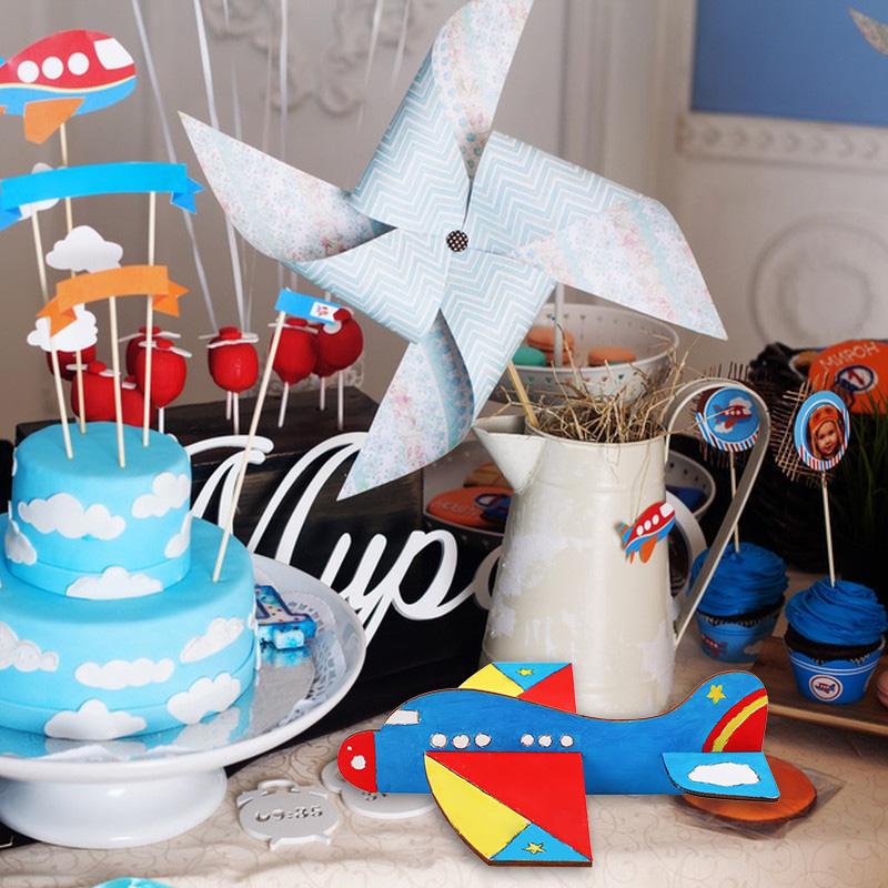 1-5Pcs Wooden Blank Airplane DIY Crafts Kids Painting Toy Birthday Party Favors Christmas Gift Unfinished Wood Plane Model