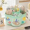 Rotating Pen Holder Desk Organizers Large Capacity Pen Storage Box Cosmetic Brush Organization Box Study Dormitory Accessories