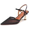Fashion 2025 Mesh Buckle Strap Women's Slingbacks High Heels Fashion Pointed Toe Breathable Thin Heels Pumps Dress & Daily Brand Sandals