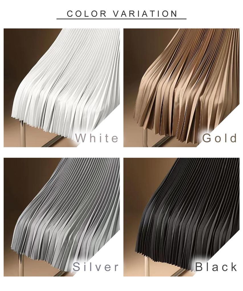 J.STORE Pleated Skirt, Shiny Flare Skirt, Formal, Casual, Wedding, Lolita, School, Solid Color, Summer, Black, 5S-J15-BKXL