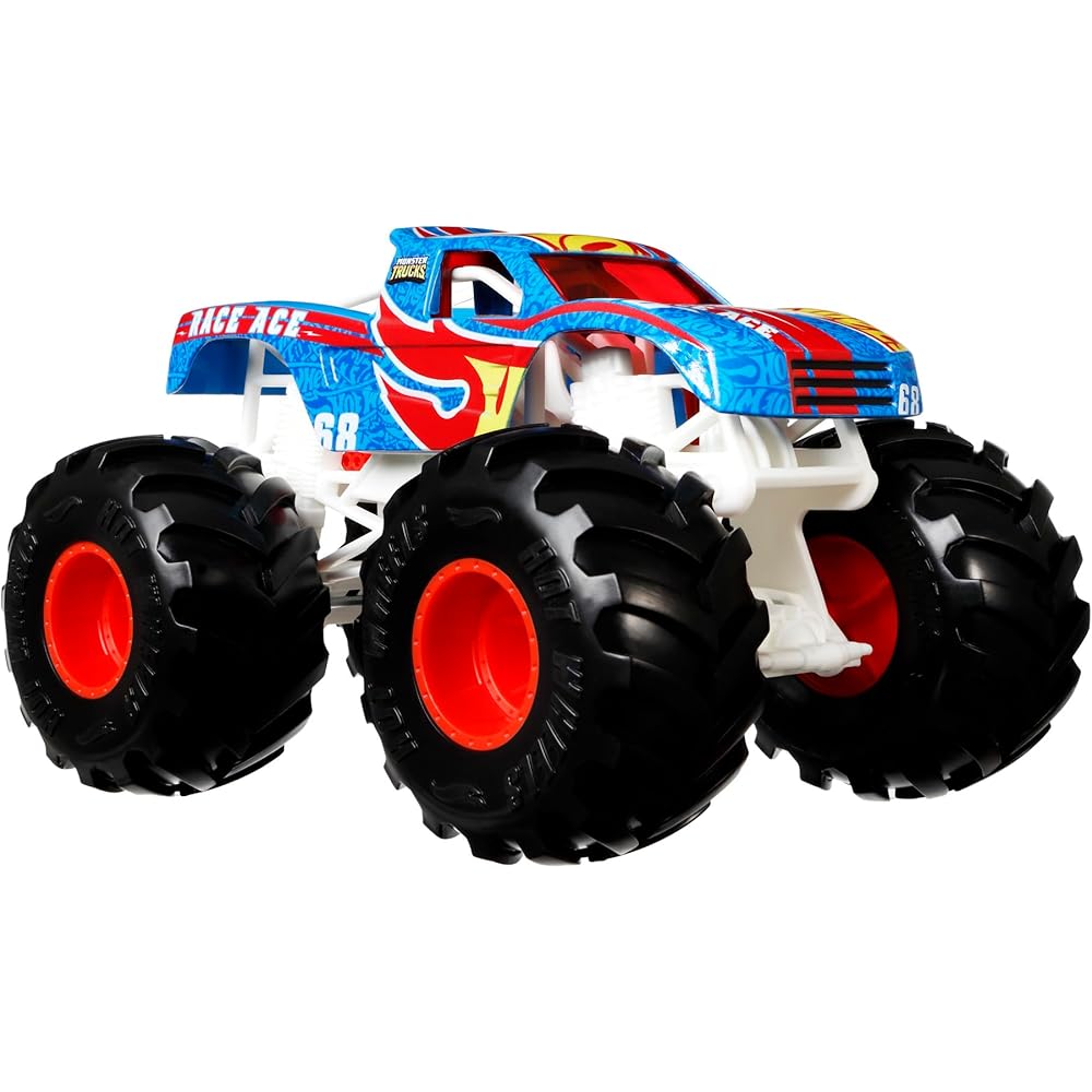 Hot Wheels Monster Trucks Race Ace 1:24 Scale Toy Vehicle for Ages 3 and Up