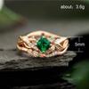 Huitan Romantic Irregular Plant Rings With Gepmetric Green Cubic Zircon Stone Fresh Leaves Band Design Engagement Rings Hot