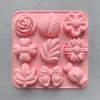 9 Cavity Flower Shaped Candy Chocolate Cookies Silicone Mold Kitchen Handmade Baking Tool