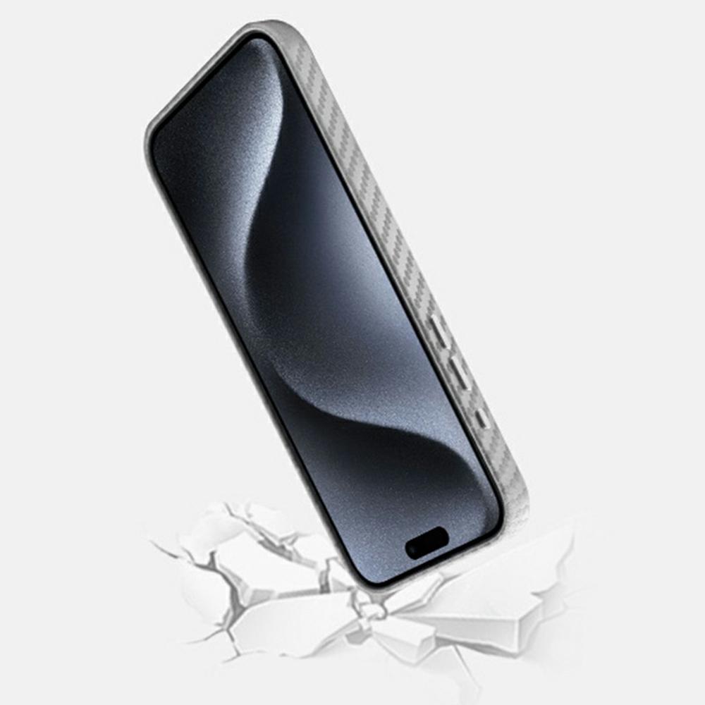 KZDOO Kryt pro iPhone 16 Pro Max Kompatibilní s MagSafe Textura uhlíkových vláken PU+PC Kryt na telefon