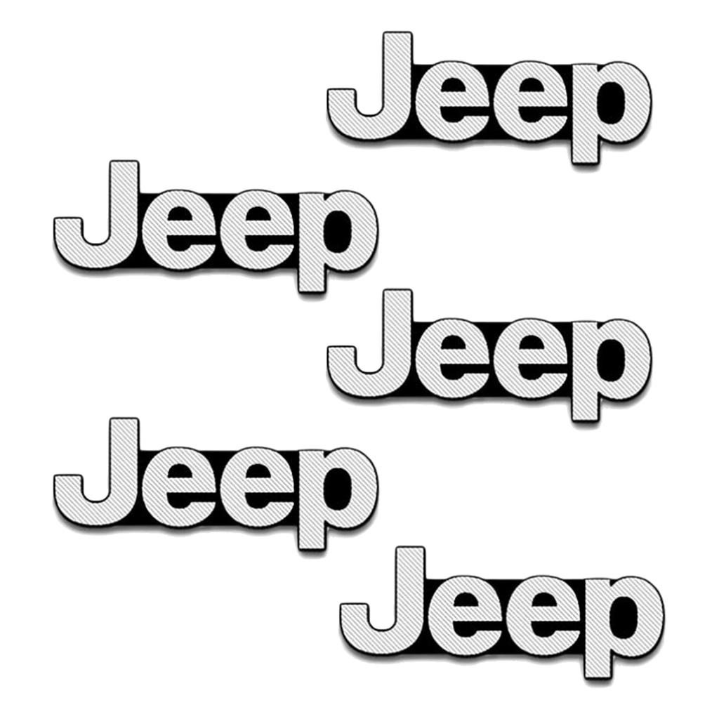 Meltryllis Fit Jeep Jeep Car Horn Metallic Logo Sticker Set of 5 Metal Decorative