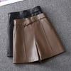 2025 Herbst/Winter Damen Weite PU-Leder Shorts mit elastischem Bund - Koreanischer Stil, Große Größen, Vielseitige Oberbekleidung.