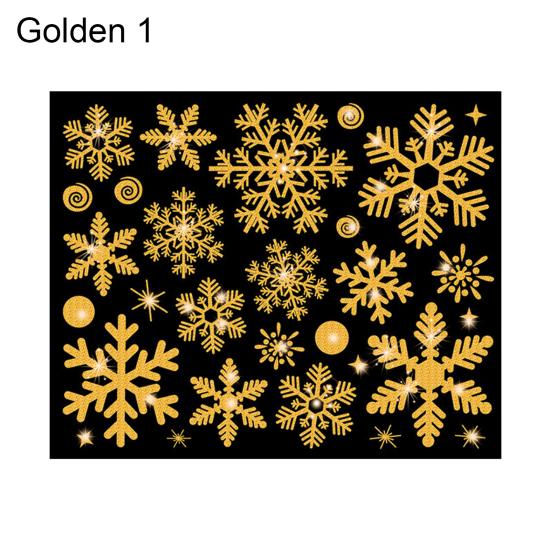 

Наклейки на окна, модные привлекательные наклейки на окна из ПВХ, статические наклейки на окна, праздничный сезон, рождественские украшения 1 золотистый