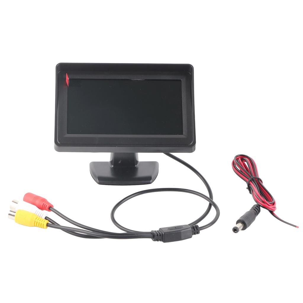 4.3inch Color LCD Display Rearview Camera Monitor Waterproof Car Monitor for Car SUV Van Truck Black