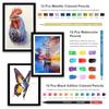 HIFORNY 176-Piece Art Supplies Drawing Kit with 100 Sheets, 3-Color Sketchbook, Graphite, Charcoal, Watercolor & Metallic Pencils, Blending Tools, and
