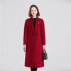 Fengxun Women's 100% Pure Wool Long Lapel Coat
