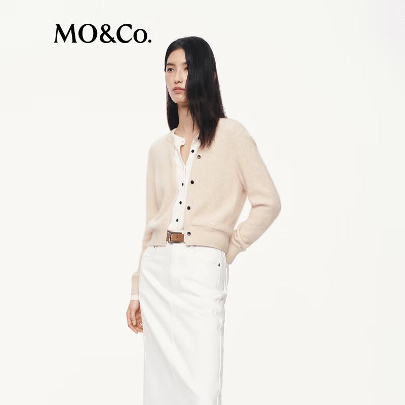 MO&Co. Women's Rabbit Hair Blend Crew Neck Sweater