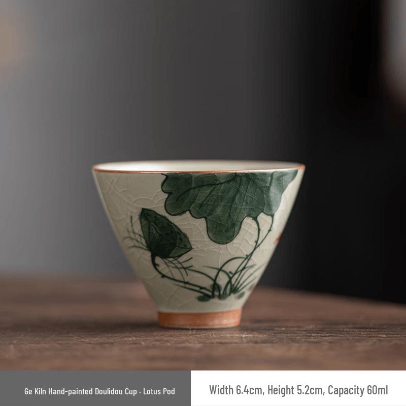 Chaxun Ge Kiln Hand-painted Ceramic Master Tea Cup