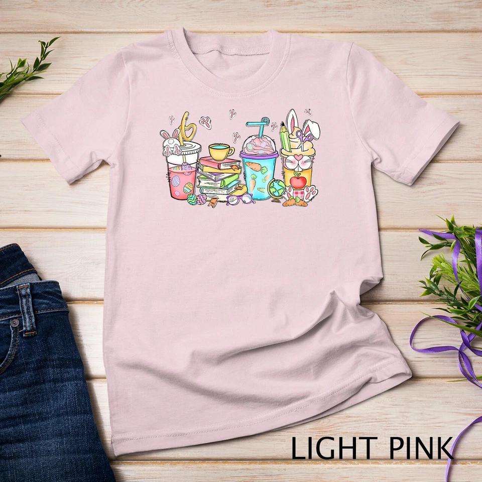 Happy Easter Bunny Coffee Lover Latte Iced Coffee Easter Day Unisex T-shirt 6 S