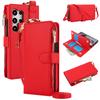 Crossbody Ring Holder Zipper Cards Solt Wallet Leather Case For Samsung Galaxy S24 Ultra S23 FE S22 S21 Plus A55 A15 Purse Cover