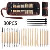 40-piece Pottery & Sculpture Tool Set: Carving Knives, Round Sticks, Needle Tools, Trimming & Silicone Pens