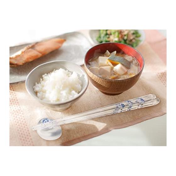Komori Resin "Crayon Shin-chan" Shiro Diamond Cut Chopsticks & Chopstick Rest Set, 18cm, Clear, Non-slip Finish, Made In Japan