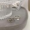 Korean S925 Retro Love Heart Pendant Ring for Women - Simple, Trendy Cold Style Index Finger Accessory