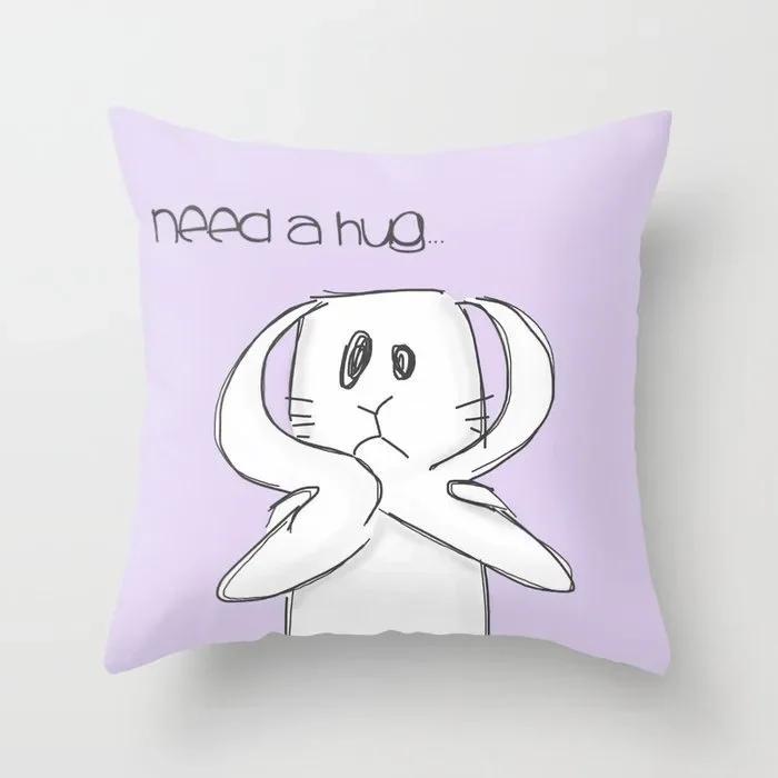 

Роскошный домашний декор, чехол для подушки, офисный диван, чехол для подушки с мультяшным кроликом, наволочка 66x66cm бордовый