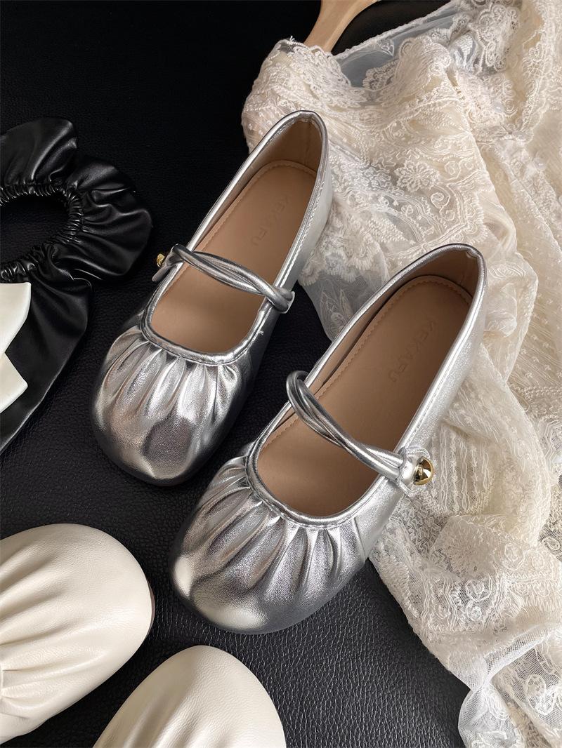 

Женские летние туфли-лодочки 2025 новые модели с юбками туфли Мэри Джейн для беременных французские нежные вечерние туфли туфли Дуду 40