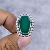 Green Onyx Gemstone Handmade 925 Sterling Silver Jewelry Ring Size 7.5 M-2605