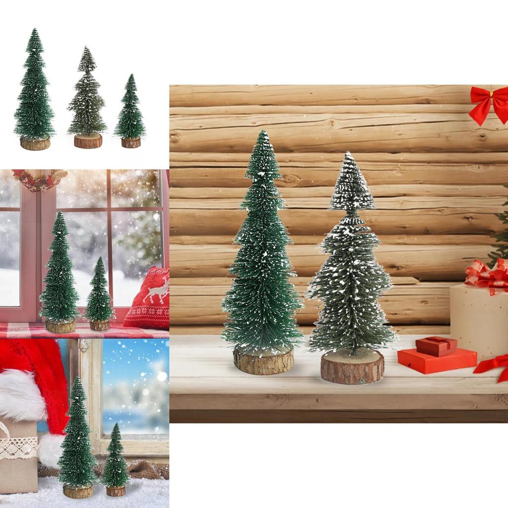 Entzückendes Mini-Weihnachtsbaum-Dekorationsstück mit schneebedeckten Spitzen, ideal für festliche Dekoration