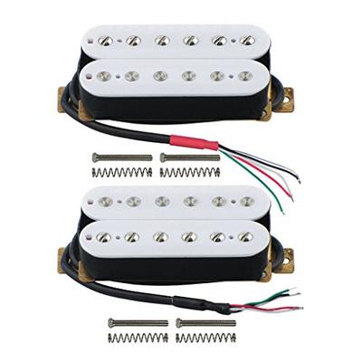 FLEOR Electric Guitar Humbucker Pickup Double Coil Guitar Bridge Pickup & Neck Pickup Set - White