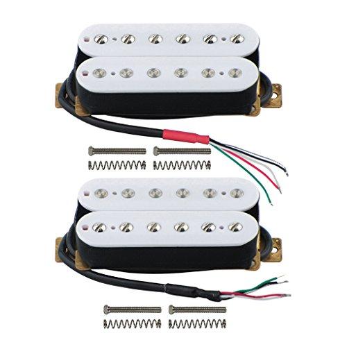 FLEOR Electric Guitar Humbucker Pickup Double Coil Guitar Bridge Pickup & Neck Pickup Set - White