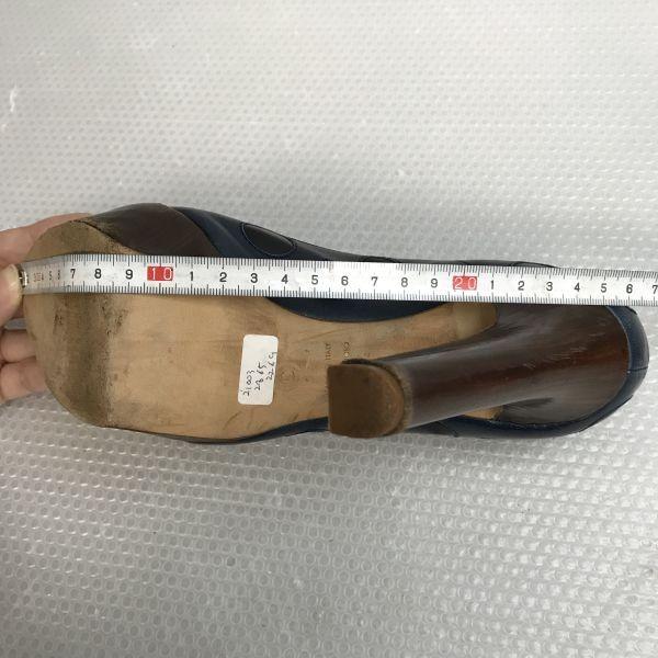 ALEXANDER McQUEEN High Heel Pumps 36.5 23.5 Navy Luxury Shoes(USED)