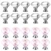 10 Pcs Diamond Shape Design Crystal Glass Door Knobs Cupboard Drawer Pull Kitchen Cabinet Door Wardrobe Handles Hardware