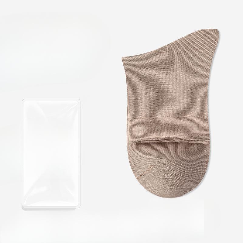 Female Autumn Pure Color Cotton Sweat Absorbing Deodorizing Antibacterial Boneless Cotton Socks