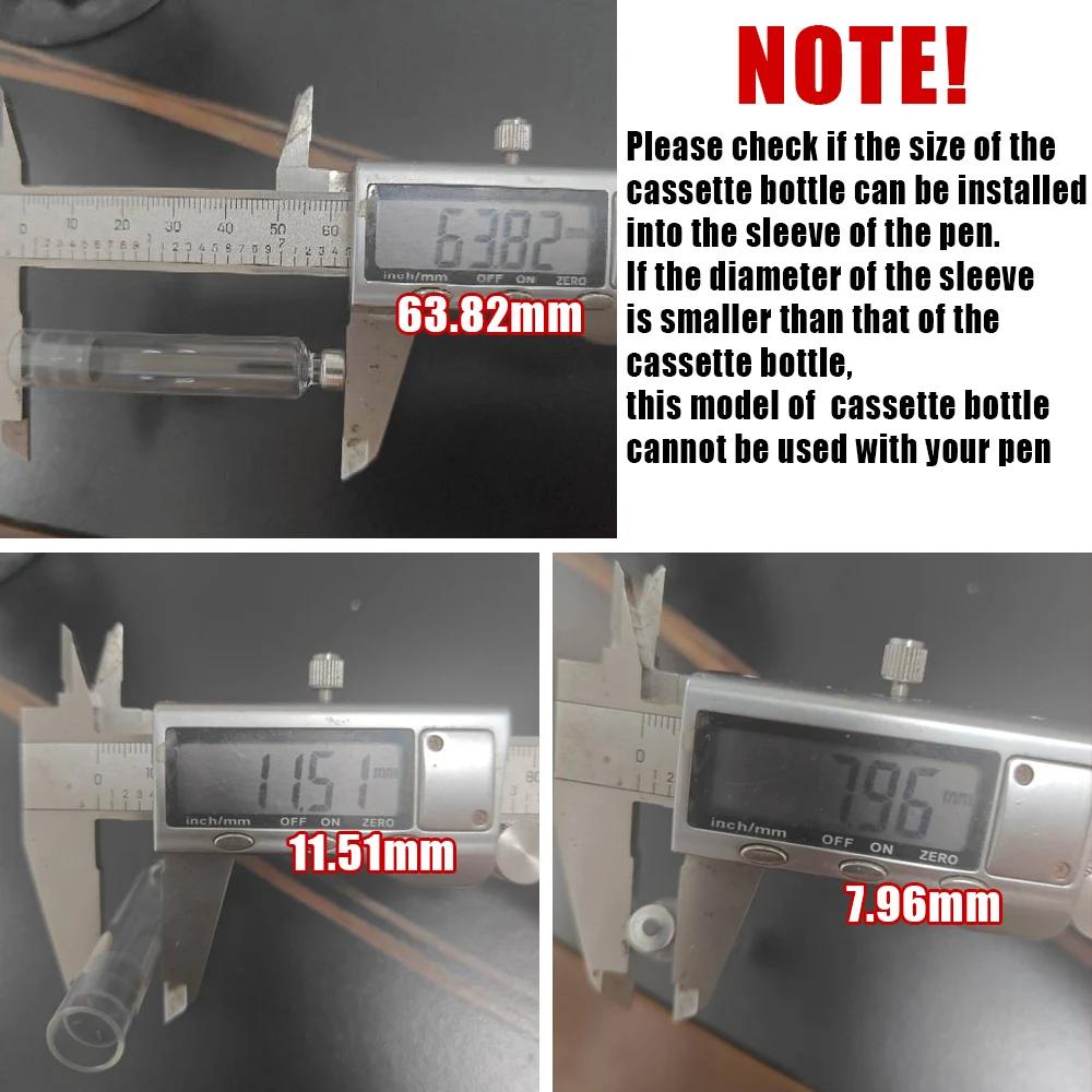 Silver Tattoo Pen Facial Wrinkle Remover 10pcs 3ml Insulin Cartridges Cassette Bottle for Insulin Injection Pen 10pcs 4MM Tips