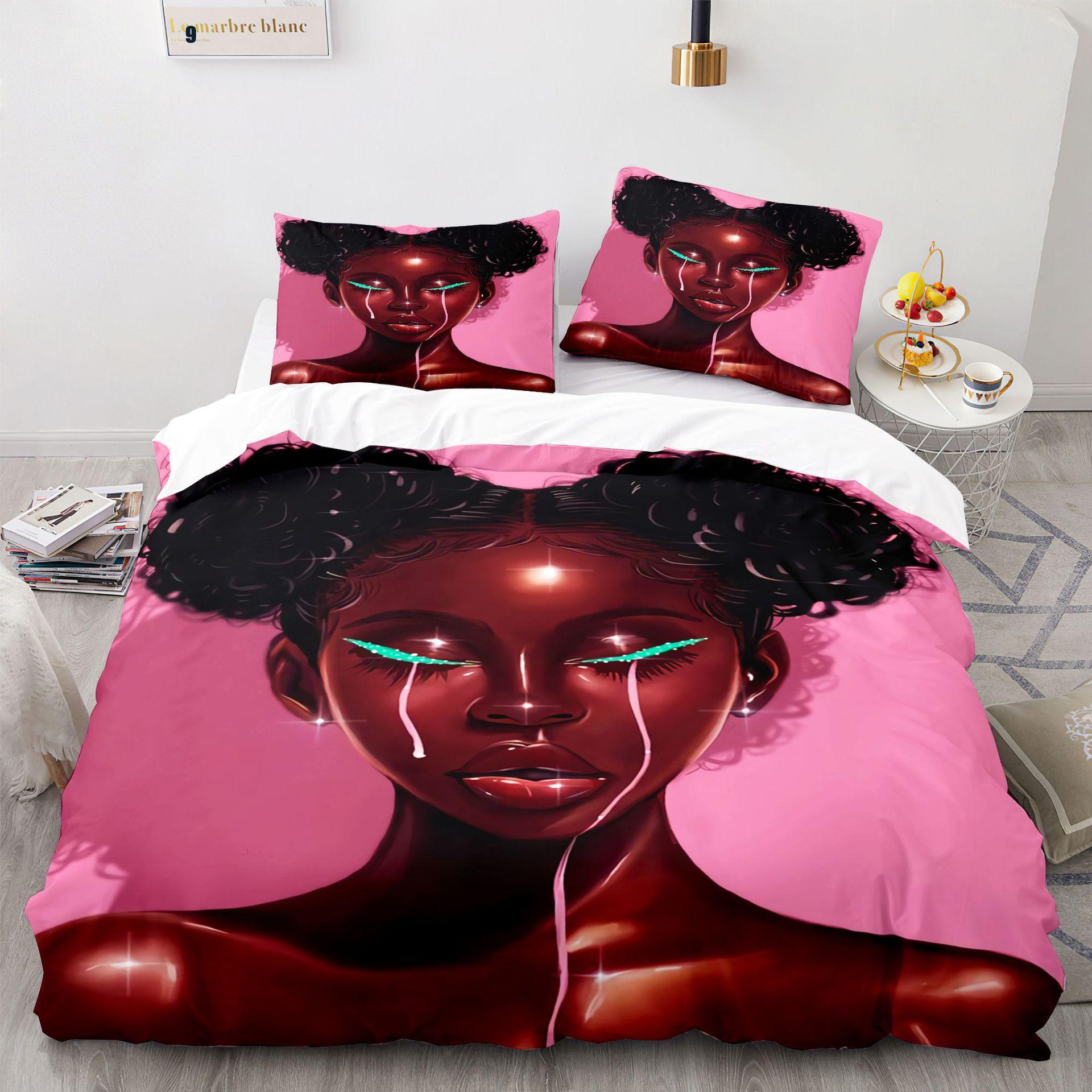 

3D Bed Three-Piece Set Three-Piece Set Size Girl Quilt Cover Printing 140*210cm