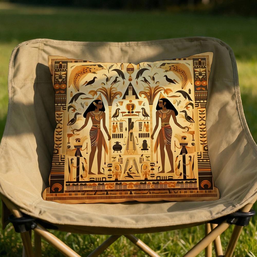 Mystery Greek Ancient Egyptian Cushion Cover Soft Reversible Durable Pillow Use for Home Car Daily Comfort
