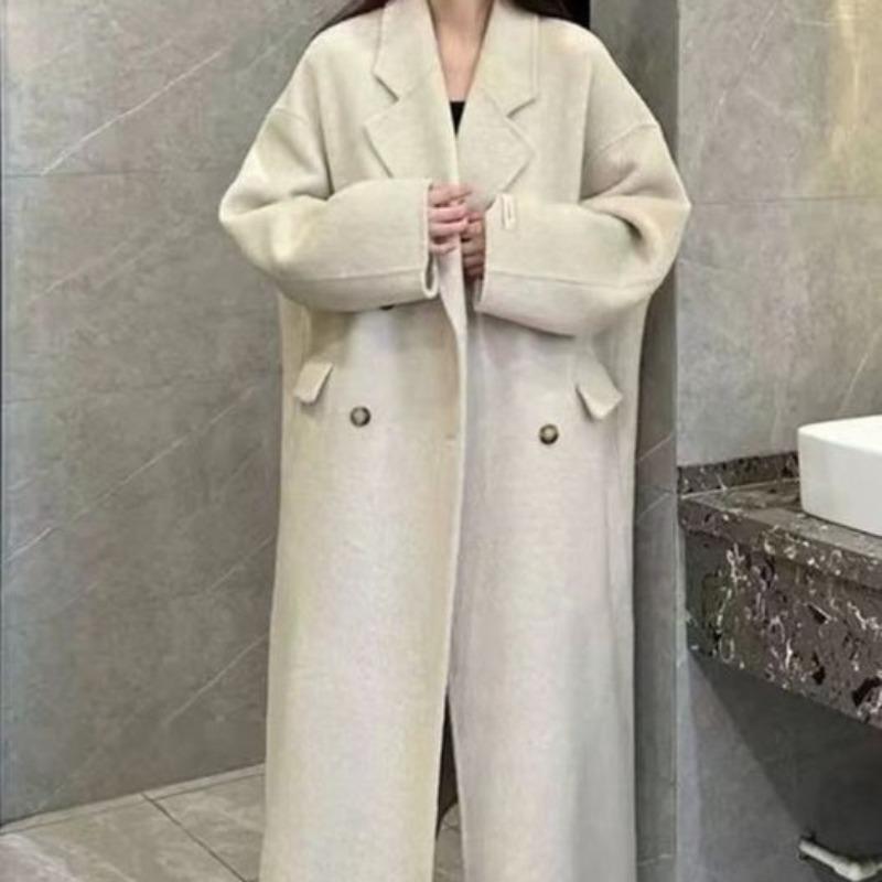 New Autumn and Winter Double-sided Wool Coat Long Korean Style Loose Casual Long Woolen Jacket