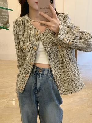 French Elegant Short Long Sleeved Jacket Women Autumn Winter New Vintage Design Slim Coat Aesthetic Fashion Party Ins Cardigan Tops