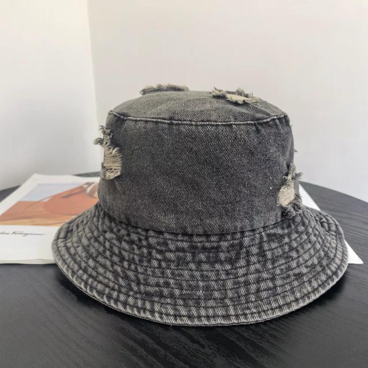 

2025 Новая сломанная шляпа-ведро для женщин, для путешествий, шопинга, повседневная универсальная шляпа-ведро с широким лицом, маленькая складная шляпа-ведро M（56-58cm） серый
