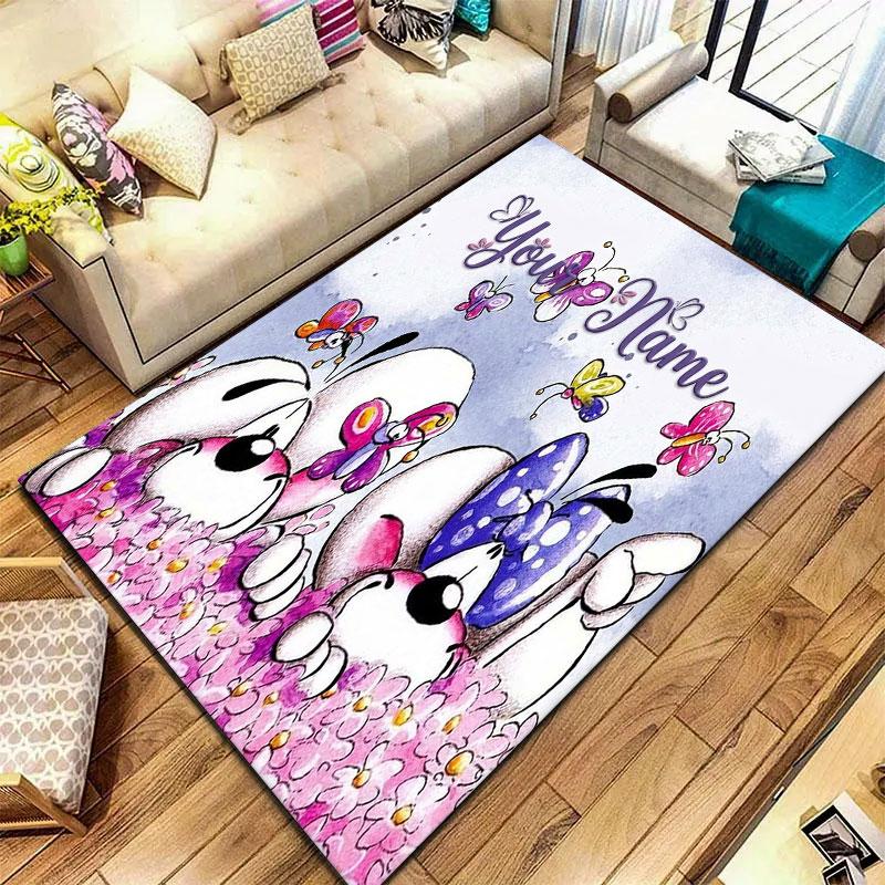 Diddl Custom Name Carpet Rug for Living Room Bedroom Home Sofa Decoration,Kids play Non-slip Floor Mat