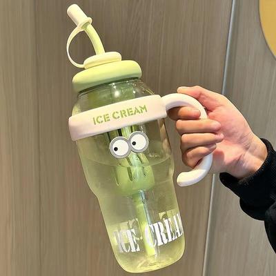Large Capacity Plastic Straw Sports Tumbler